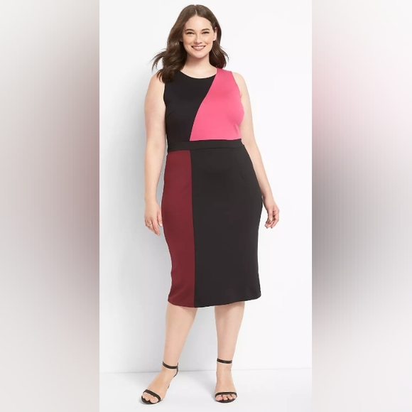 Lane Bryant Colorblock Sheath Dress - Picture 1 of 9